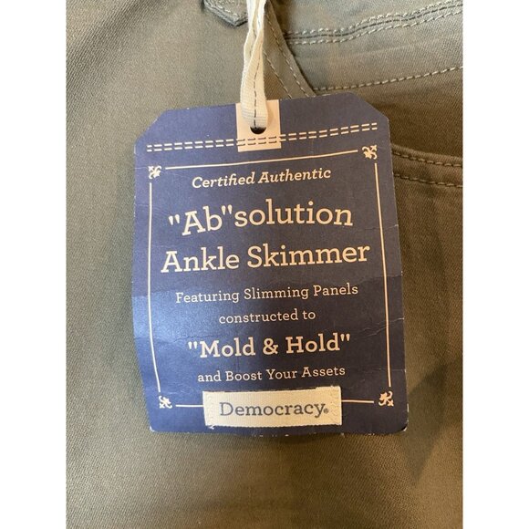 NWT Democracy Ab Solution Pants Ankle Skimmer Olive Green Size 20W New - Picture 2 of 5